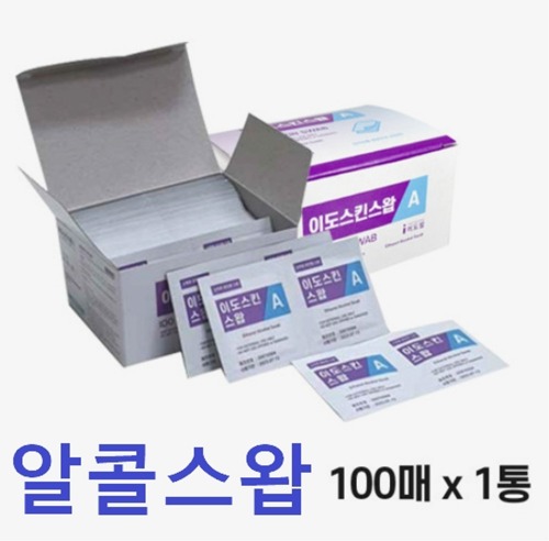 [이도팜] 알콜솜 이도스킨스왑A (100매입) 소독용에탄올 알콜스왑