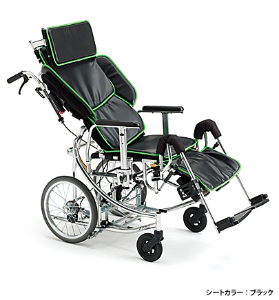 [미키코리아메디칼] 알루미늄 침대형 휠체어 NR4-SP (리클라이닝 각도 100-170도) 보호자브레이크 풋브레이크 다기능 고급형 동영상참조 21.5Kgs