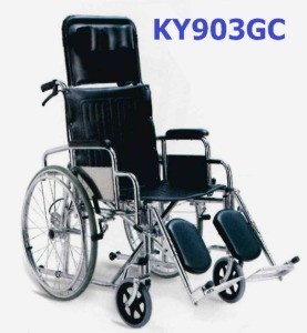 [탄탄] 스틸 침대형 휠체어 KY903GC-46 (접이식,등받이 리클라이닝,좌폭46cm,중량26Kg) 보급형