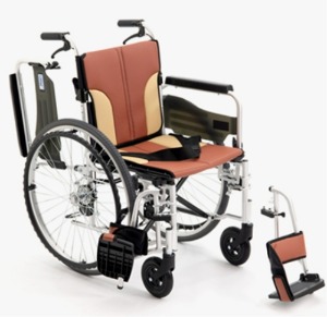 [미키코리아메디칼] 알루미늄 휠체어 MIKI-PB (통타이어 등 다기능 고기능,발브레이크 포함 3종류 브레이크有,시트폭420mm,16.2Kg)