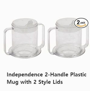 [미국] 양손잡이컵 (2개입) / Independence 2-Handle Plastic Mug with 2 Style Lids