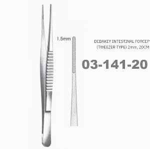 [NS] 디바키 창자 포셉 03-141-20 Debakey Intestinal Forceps (Tweezer Type) STR 20cm (직선)