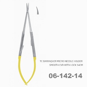 [NS] 바라큐어 지침기 06-142-14 TC Barraquer Micro Needle Holder Smooth CVD with Lock 14cm (곡선)