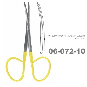 [NS] 리본 베비 메젠바움 가위 06-072-10 TC Ribbon Baby Metzenbaum Scissor CVD 10cm (곡선)