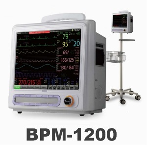 [바이오닉스] 환자감시모니터 BPM-1200 (12.1&quot;모니터, 프린터 및 이동스탠드 포함) 환자감시장치 환자모니터 Patron Patient Monitor