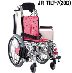 [미키코리아] 어린이 틸팅휠체어 Jr Tilt-7(20D) 팔받침스윙 발판분리 3단위치조절발판 보호자브레이크 18.5Ks.