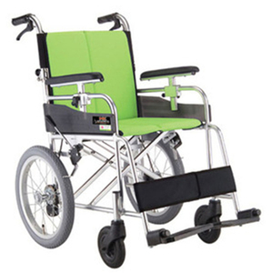 [미키코리아] 경량휠체어 미라지2(16D) 가볍고 튼튼한 휠체어,팔받침높이조절,보호자브레이크,41cm작은뒷바퀴 [장애인보조기기] 경량12.5Kg.