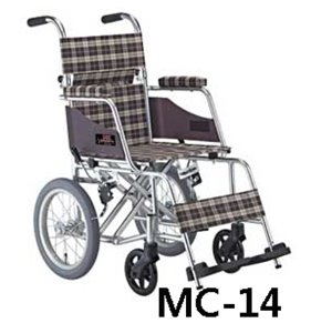 [미키코리아] 보호자형 알루미늄 휠체어 MC-14 휴대간편 뒷바퀴지름 35.5cm 초경량 8.8Kg