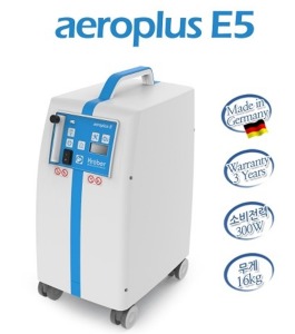 [독일크레버] 의료용 산소발생기 에어로플러스 E5 (3년무상보증,45dB,최대분당5리터,60*29*40cm,17.5Kg,반려동물도 사용가능) Aeroplus E5