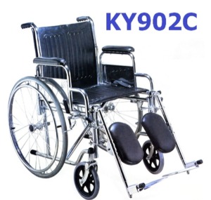 [탄탄] 스틸 거상형 휠체어 KY902C-43 (통고무바퀴,접이식,좌폭43cm) 보급형 중량20Kg