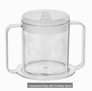 [미국] 주둥이달린 양손잡이 투명머그컵 (2개세트)/ Transparent Mug with Drinking Spout/ H745960000