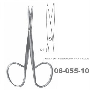 [NS] 리본 베비 메젠바움 가위 06-055-10 Ribbon Baby Metzenbaum Scissors STR 10cm (직선)