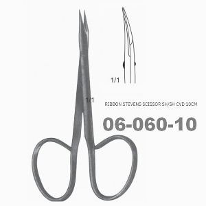 [NS] 스티븐 리본 핸들 안과가위 06-060-10 Ribbon Stevens Scissors (Sharp Curved 10cm)