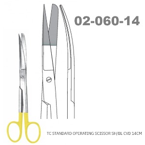 [NS] 외과가위 02-060-14 TC Standard Operating Scissor SH/BL CVD 14cm (곡선)