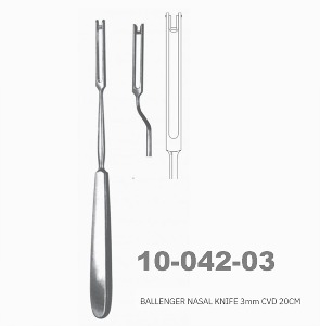 [NS] 발러너 코 나이프 10-042-03 Ballenger Nasal Knife 3mm CVD 20cm  (곡선)