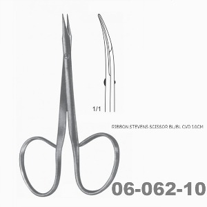[NS] 스티븐 리본 핸들 안과가위 06-062-10 Ribbon Stevens Scissors (Blunt Curved.10cm)