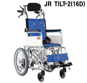 [미키코리아]  보호자형 어린이 틸팅휠체어 Jr Tilt-2(16D)  보호자브레이크有 지름 41cm 작은뒷바퀴